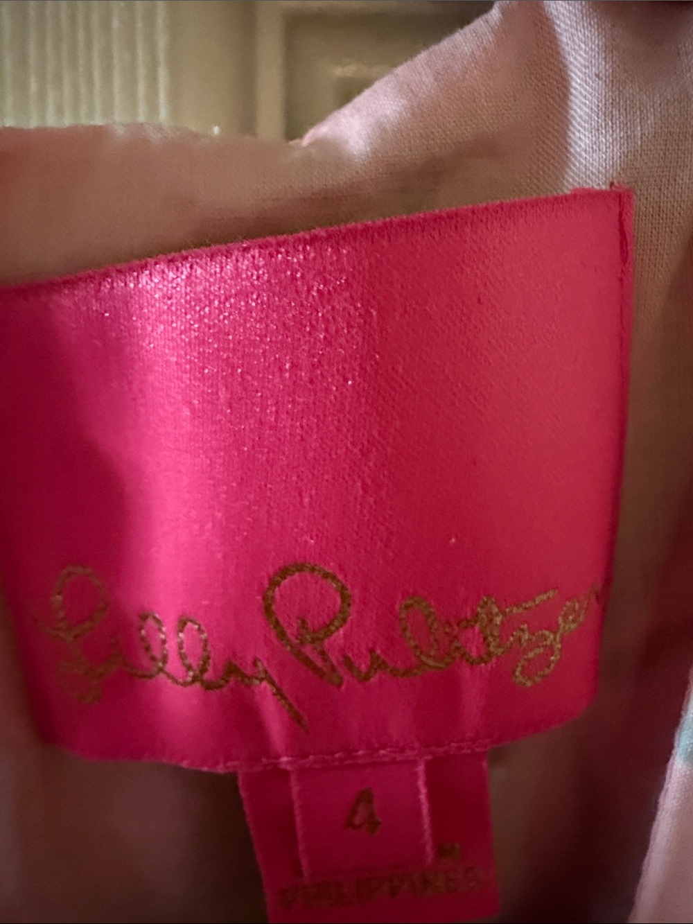 Lilly Pulitzer Pink Floral Midi  Dress with Green Leaf Print - Picture 5 of 6